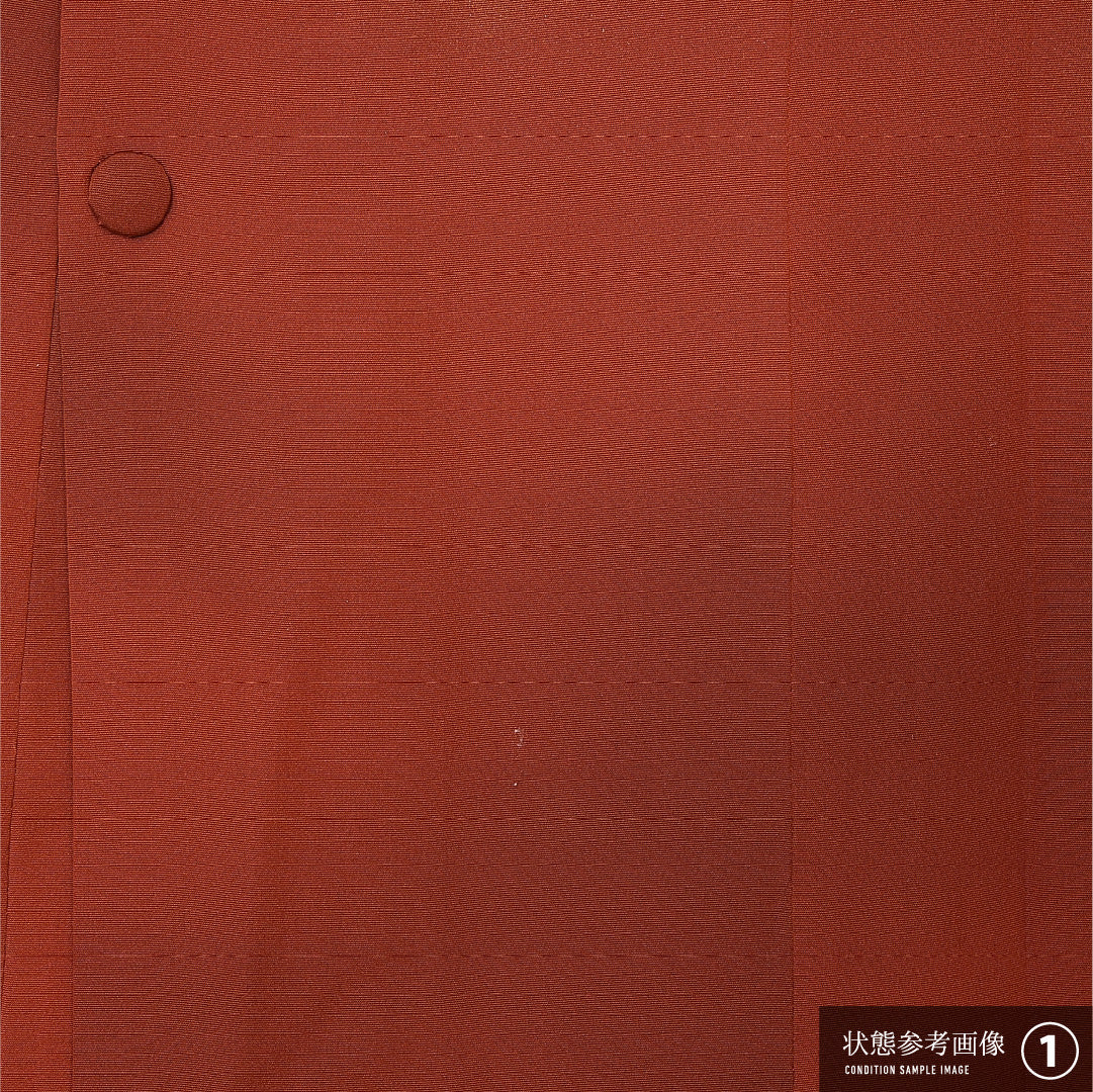 道行コート 袷 身丈96cm 裄丈67cm 正絹 Aランク セミフォーマル Lサイズ ぼかし染 金彩 刺繍 ポケットあり 朱系 HP 1237-12798