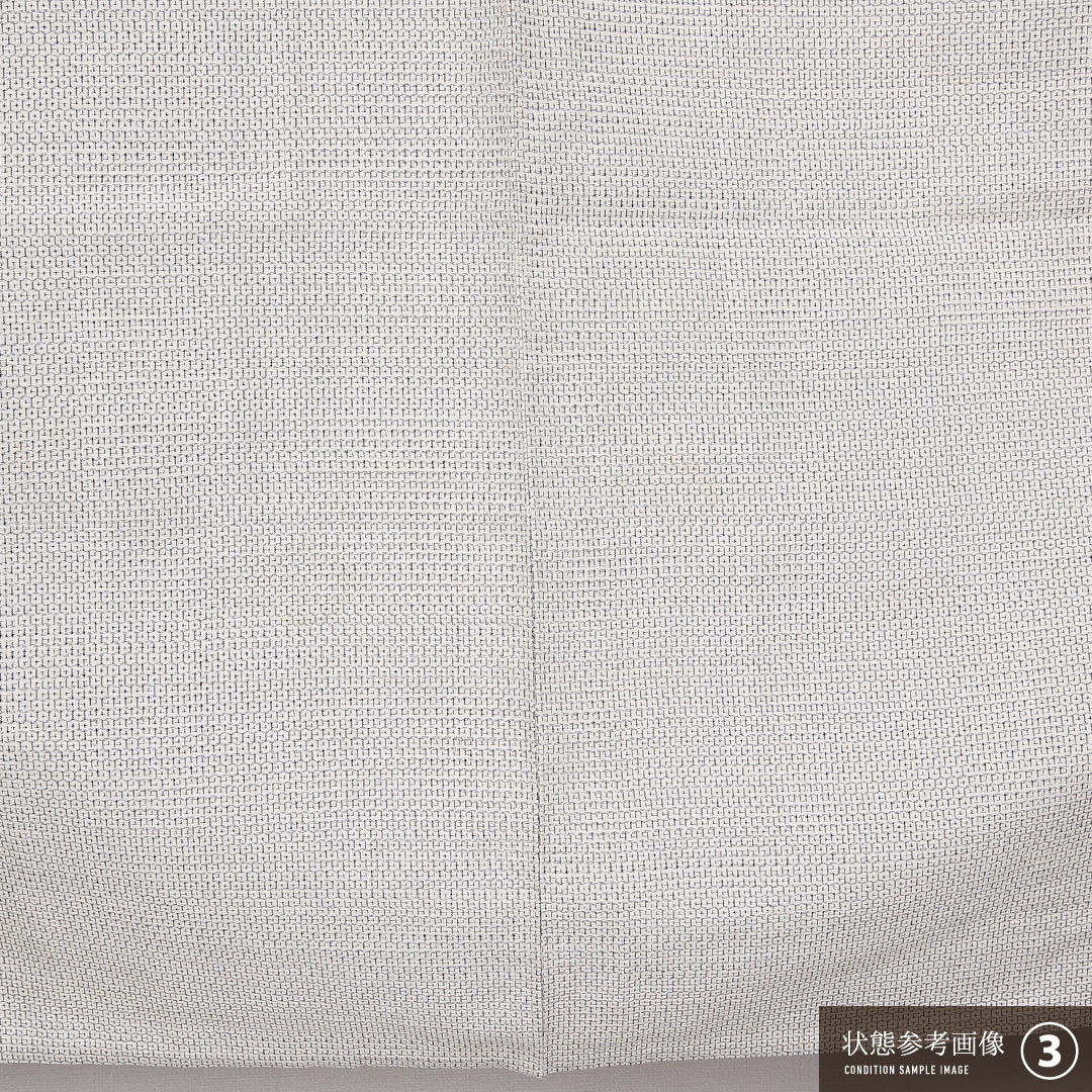 紬 単衣 身丈144cm 裄丈61cm 正絹 Aランク カジュアル バチ衿 XSサイズ 十字亀甲 クリーム系 M4 1223-11297