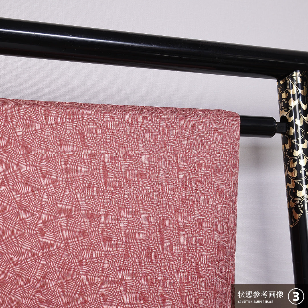 江戸小紋 (鮫) 袷 身丈158cm 裄丈65cm 正絹 Bランク インフォーマル 広衿 Mサイズ 極鮫 ピンク系 RP 1220-11278