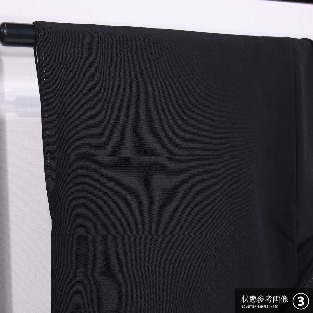 黒留袖 身丈166cm 裄丈64.5cm 袷 五つ紋 五三桐 正絹 Aランク 広衿 孔雀 エ霞 ぼかし 唐花 比翼仕立て 1211-F0427