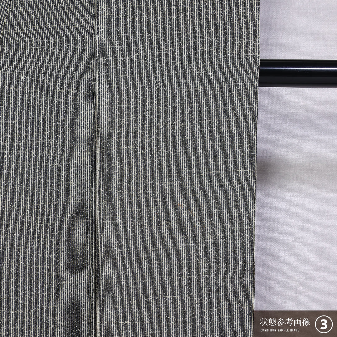 小紋 身丈153cm 裄丈60.5cm S 正絹 Bランク 単衣 広衿 芝草 1215-11029