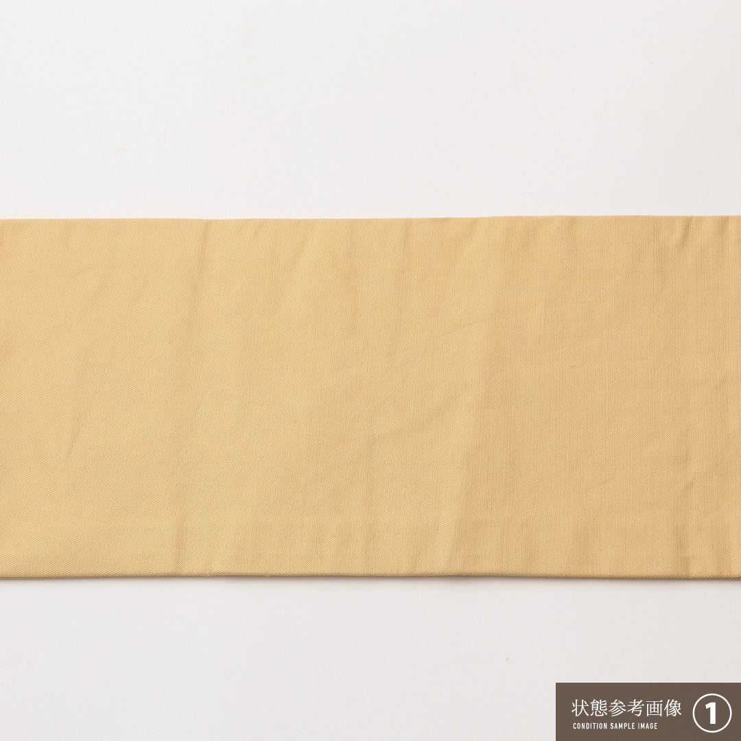 九寸名古屋帯 Aランク 帯丈349cm 正絹 六通 名古屋仕立て 織り カジュアル 植物柄 ベージュ系 RP 1245-02073