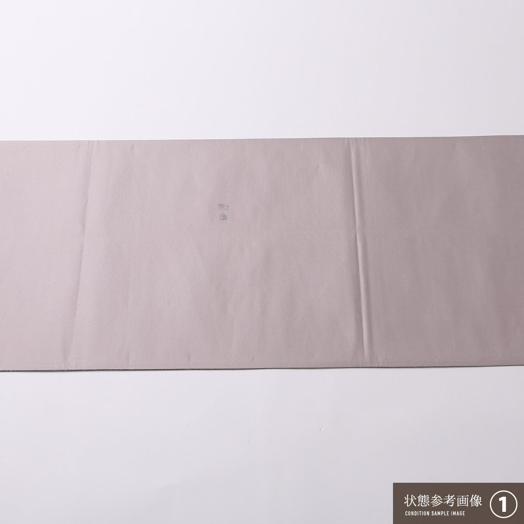 袋帯 帯丈440cm 正絹 六通 インフォーマル 抽象柄 グレー系 銀系 1243-01606