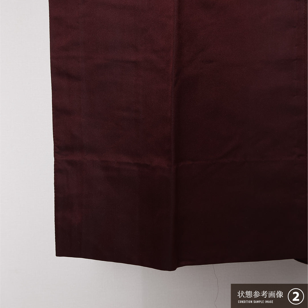 道行コート 袷 身丈130cm 裄丈63cm 正絹 Aランク セミフォーマル Sサイズ ポケットあり 無地 シック 控え目 茶系 RP 1237-12822