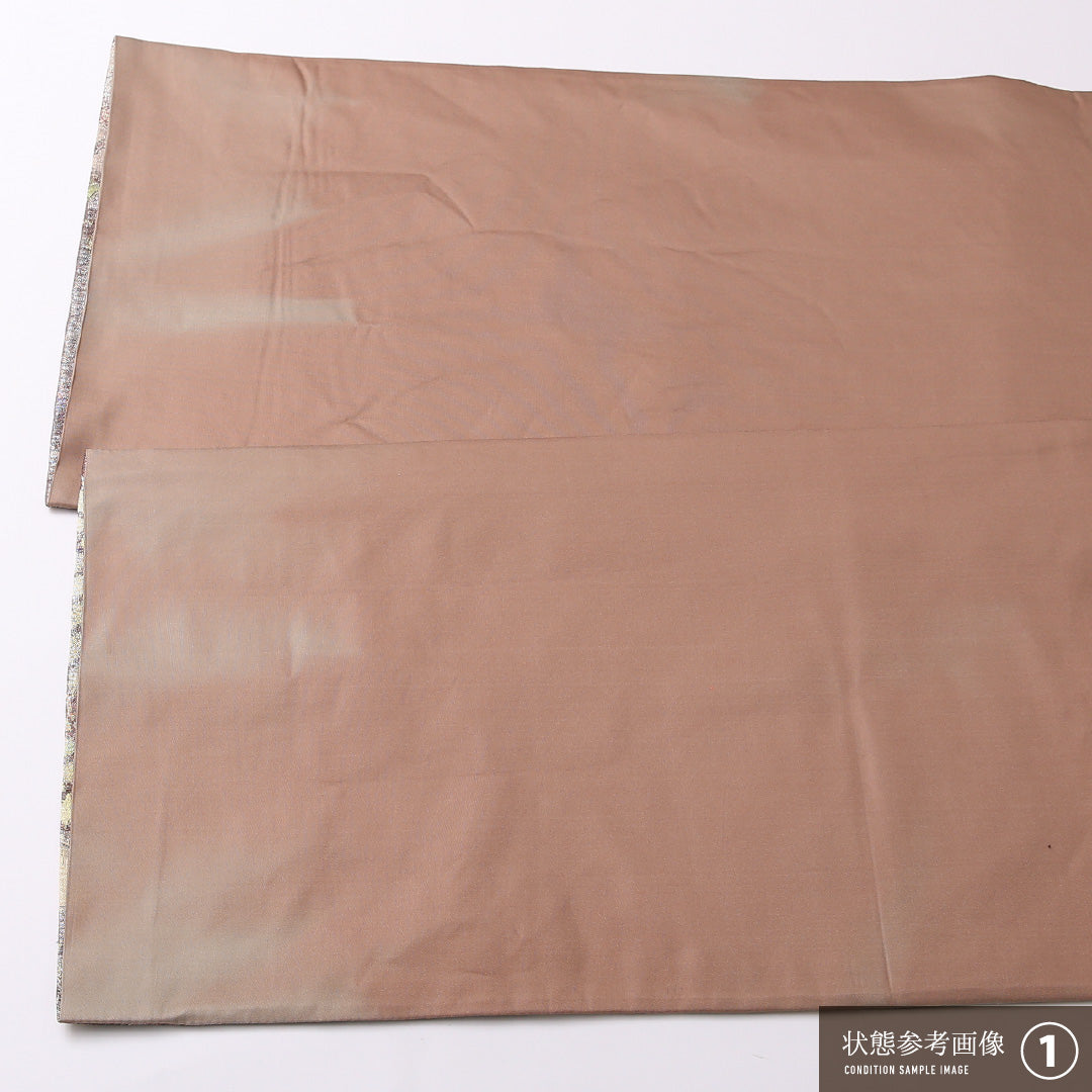 袋帯 帯丈424cm 正絹 六通 フォーマル ふくれ織 辻が花 紫系 1243-01493