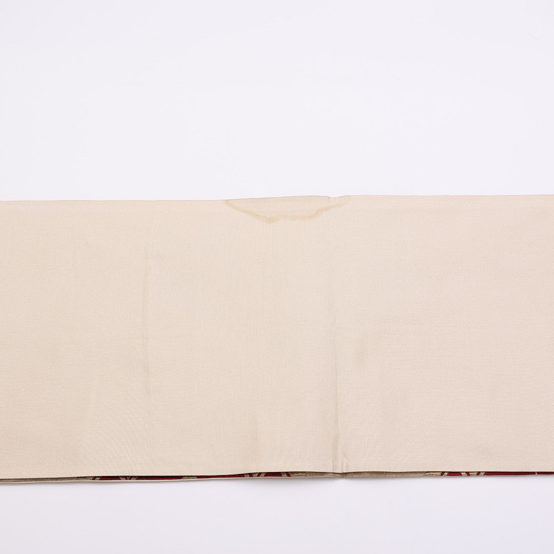 袋帯 帯丈412cm 正絹 六通 フォーマル 松皮菱 桐 金系 1243-00870