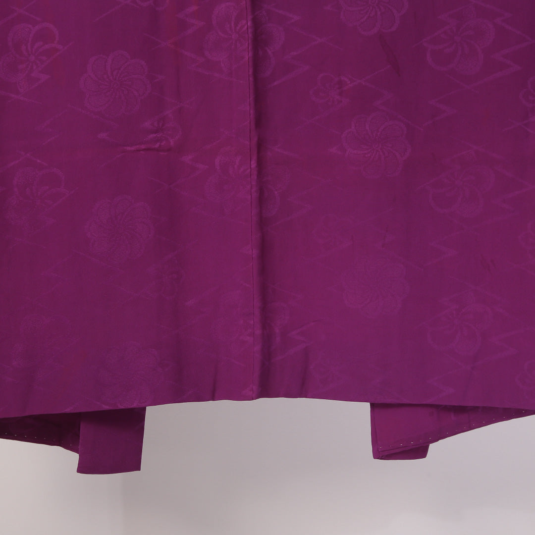 アンティーク 羽織(錦紗) 袷 身丈95cm 裄丈64cm 正絹 Cランク Mサイズ 紋意匠 松皮菱に梅 紫系 1217-06131