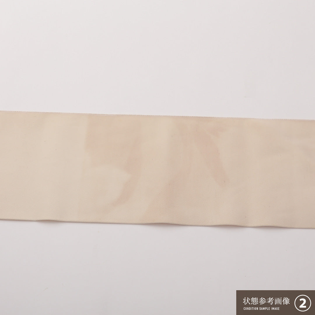 八寸名古屋帯 Aランク 帯丈347cm 正絹 六通 名古屋仕立て 織り インフォーマル 桔梗 クリーム系 RP 1245-02234