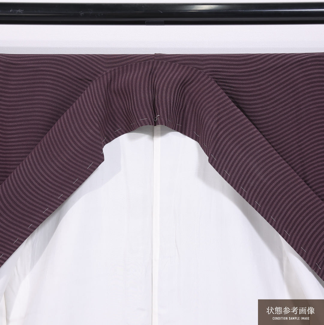 小紋 袷 身丈156cm 裄丈63cm 正絹 Cランク インフォーマル 広衿 Mサイズ 創作柄 茶系 LP 1221-11774