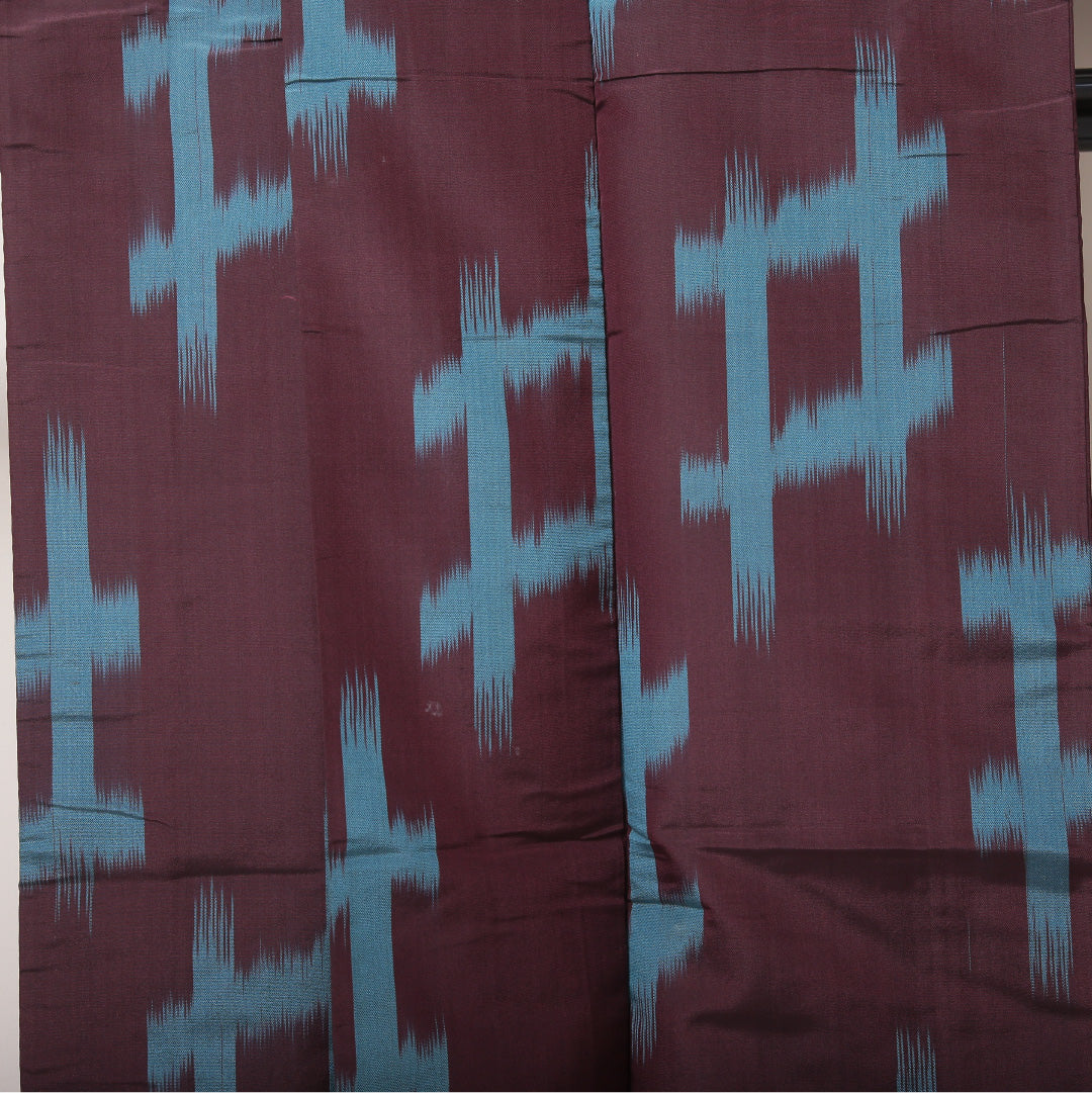 アンティーク 紬(銘仙) 袷 身丈148cm 裄丈61cm 正絹 Cランク XSサイズ 広衿 井絣 紫系 1216-03512