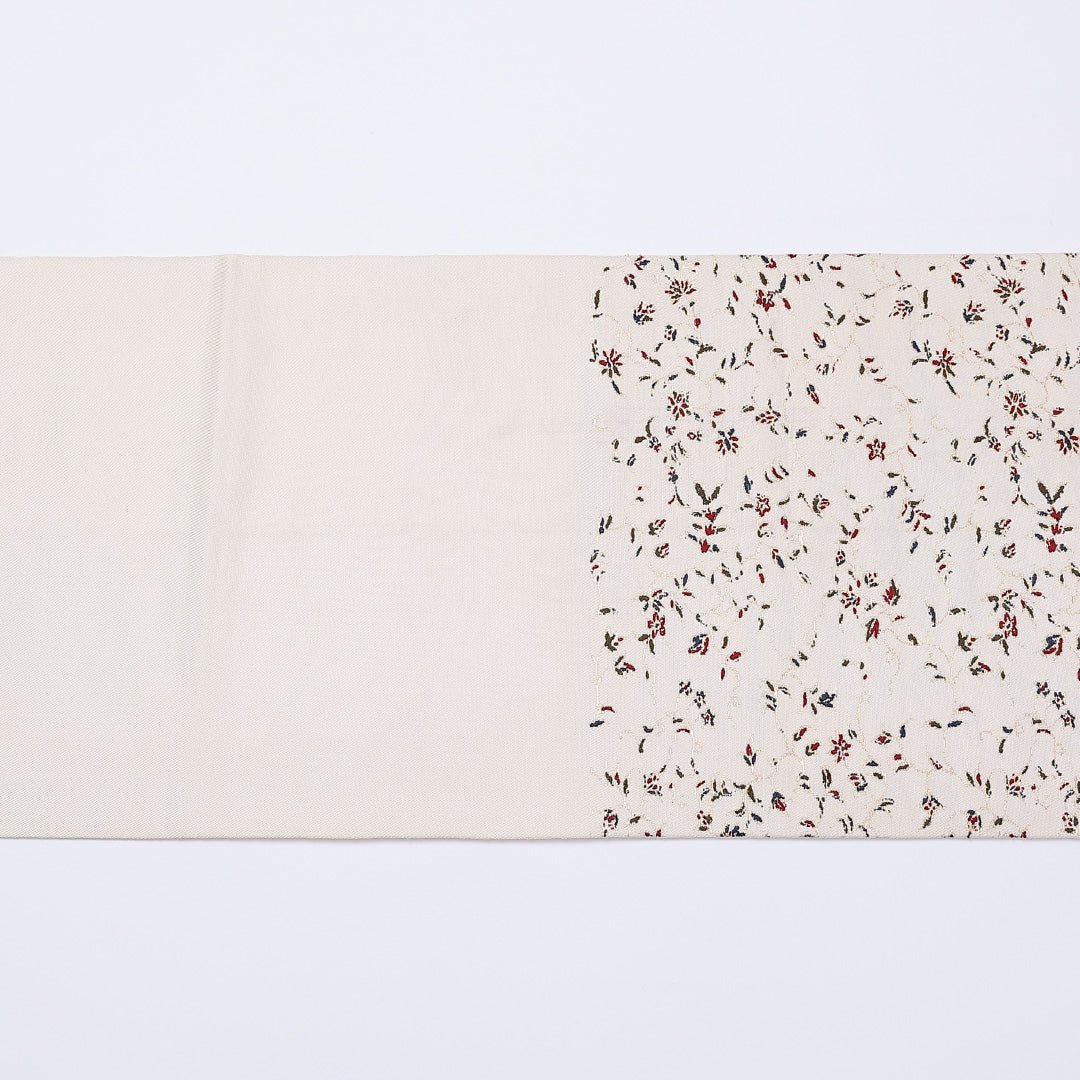 袋帯 龍村平蔵 帯丈436cm 全通 白舫 逸品 カジュアル 落款 白系 正絹 Bランク 1223-00973
