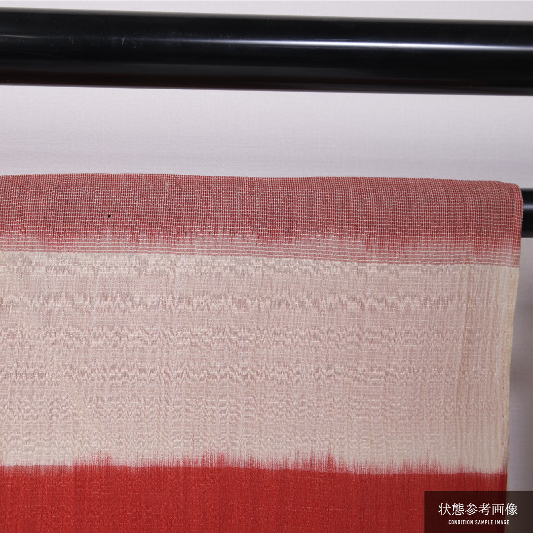 アンティーク 紬 身丈146cm 裄丈62.5cm XS 麻 Cランク 単衣 洗える着物 バチ衿 四角繋ぎ 1216-11422
