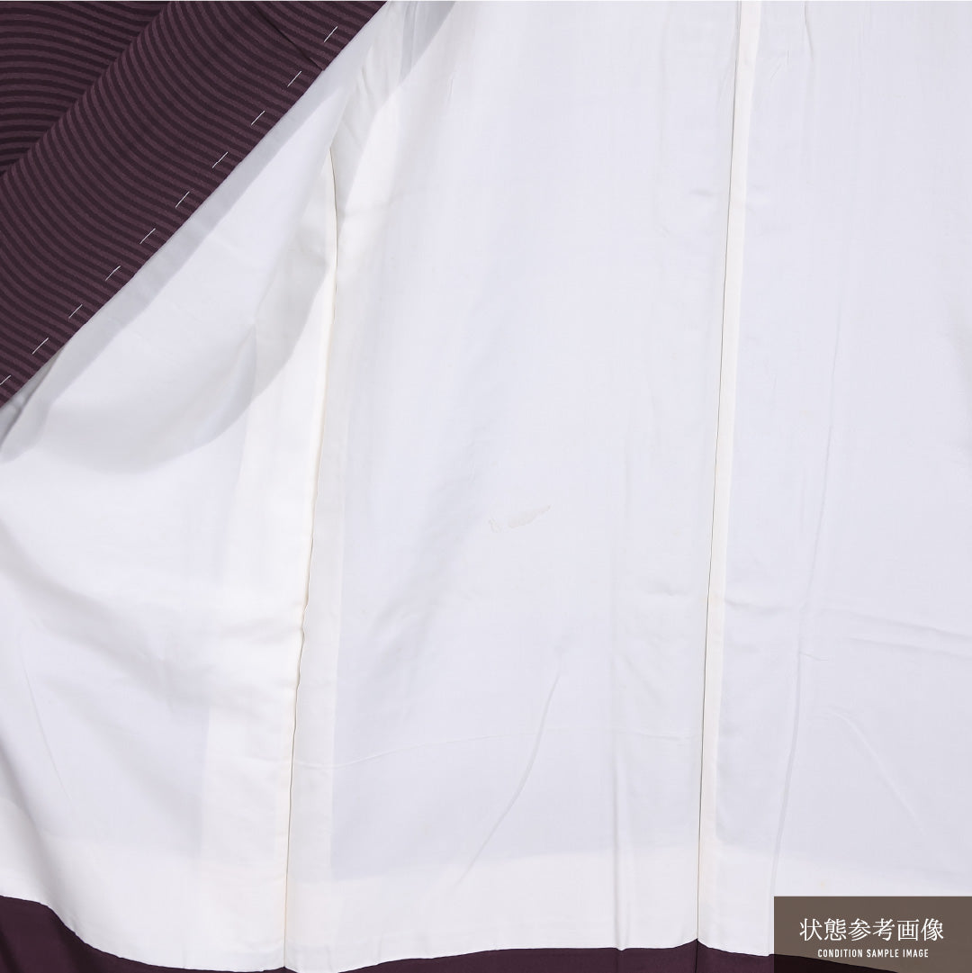 小紋 袷 身丈156cm 裄丈63cm 正絹 Cランク インフォーマル 広衿 Mサイズ 創作柄 茶系 LP 1221-11774