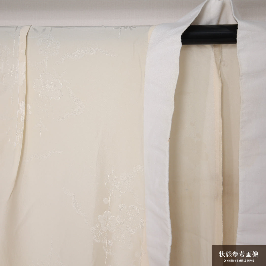 長襦袢 単衣 身丈121cm 裄丈65cm 正絹 Cランク Sサイズ クリーム系 LP 1239-12623