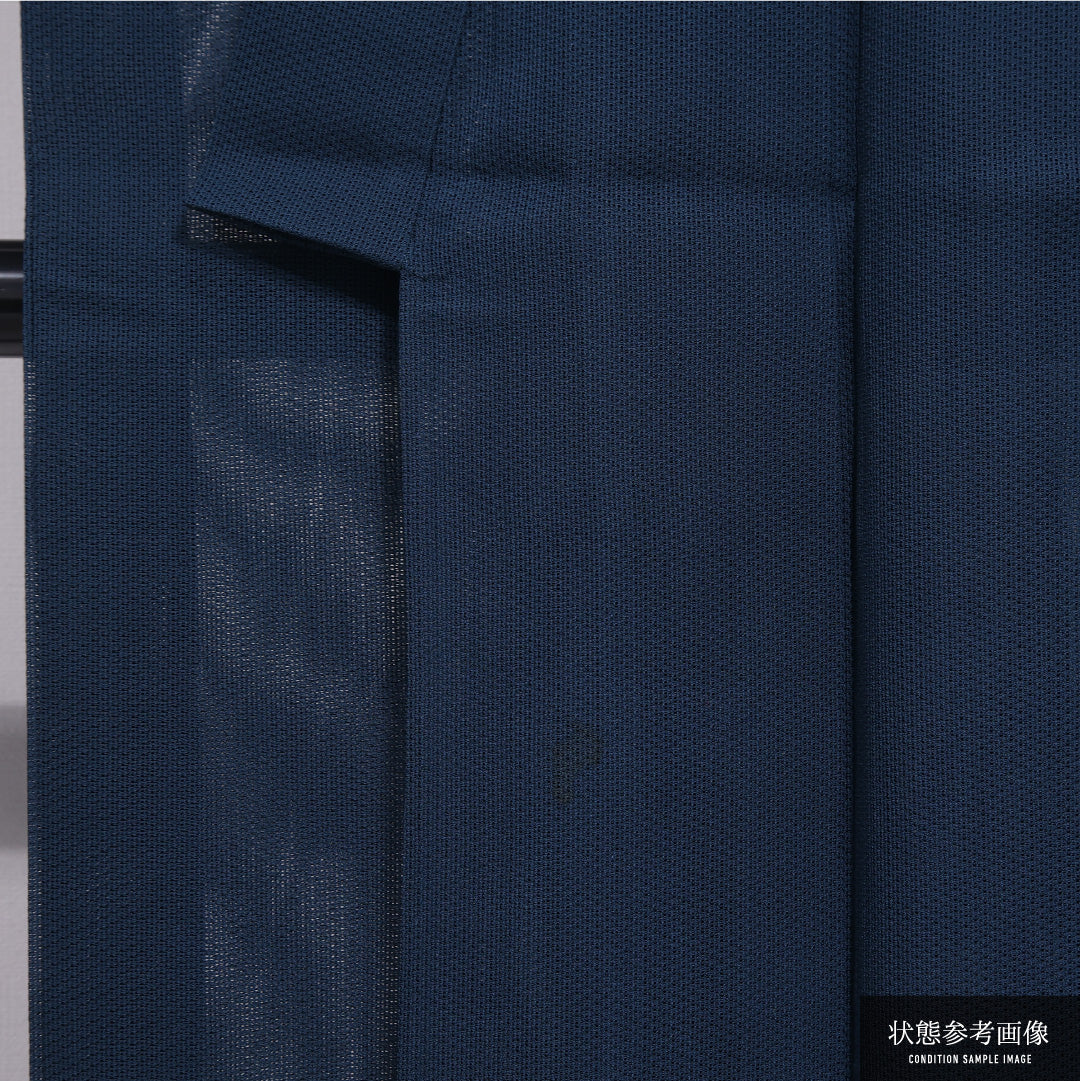 夏物 色無地 紗 身丈154cm 裄丈62cm 正絹 Cランク インフォーマル バチ衿 Sサイズ 無地 紺系 LP 1219-11810