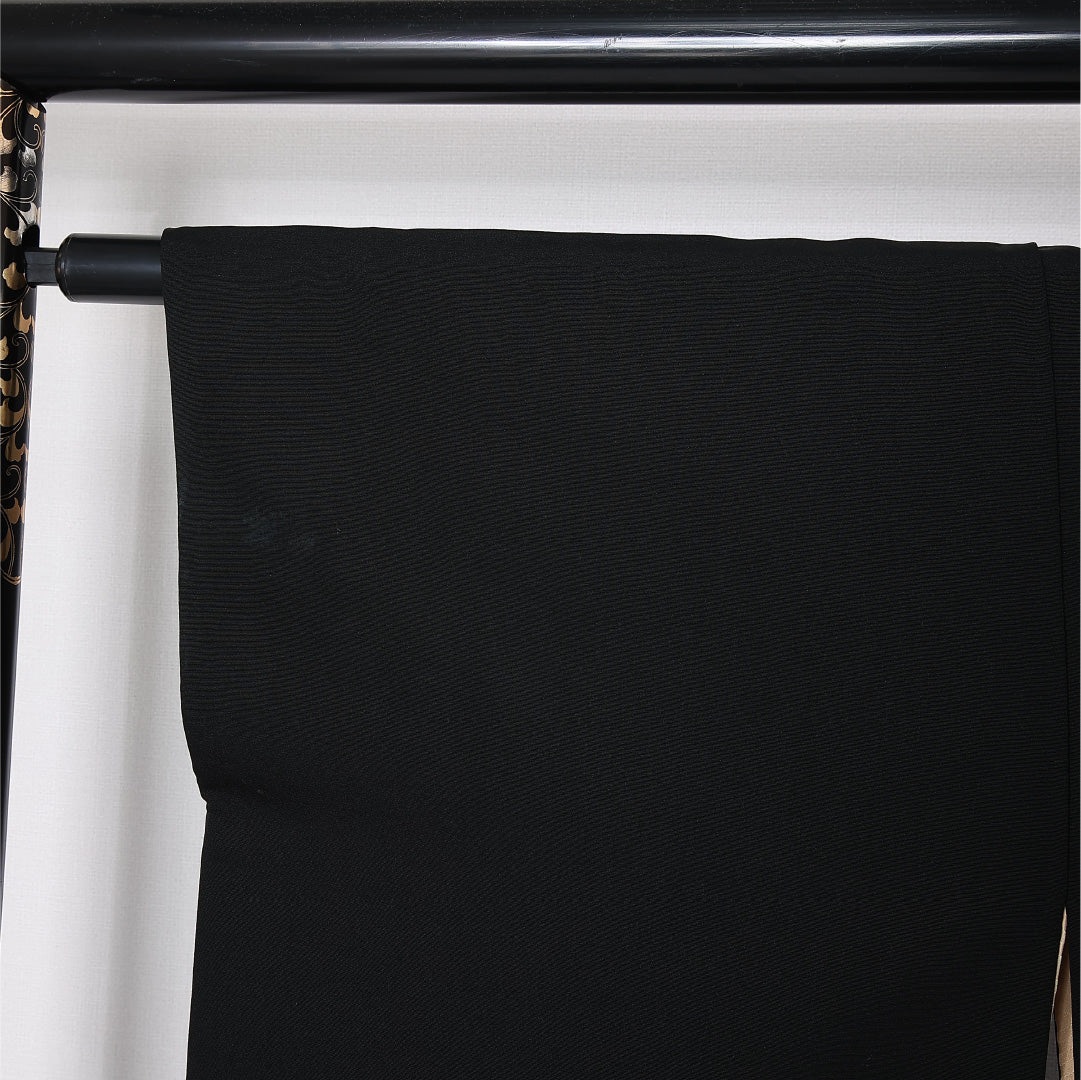 黒羽織 袷 身丈80cm 裄丈61cm 正絹 Cランク インフォーマル Sサイズ 紐あり 創作柄 黒系 LP 1233-12730