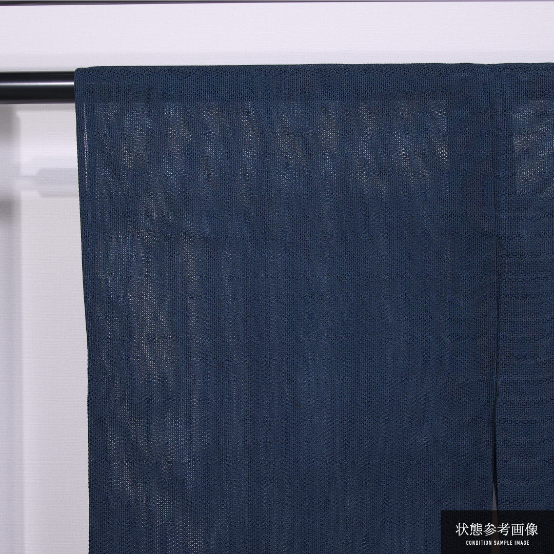夏物 色無地 紗 身丈154cm 裄丈62cm 正絹 Cランク インフォーマル バチ衿 Sサイズ 無地 紺系 LP 1219-11810