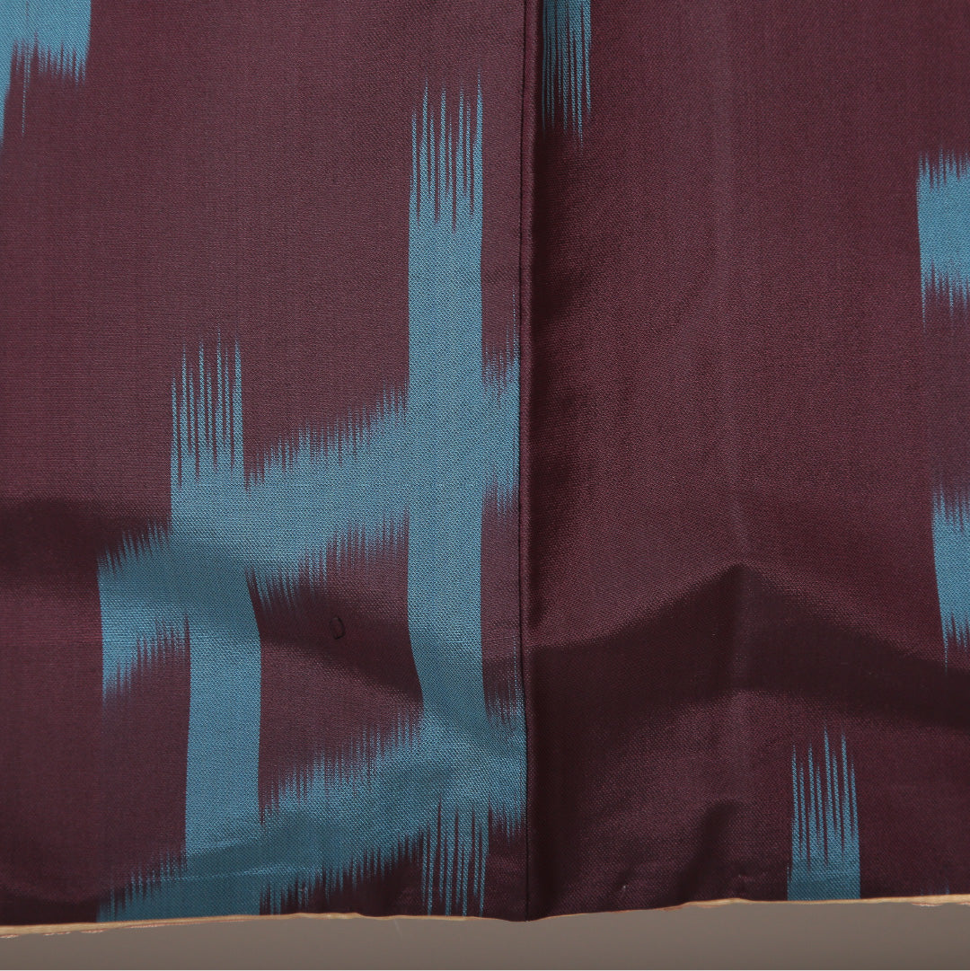 アンティーク 紬(銘仙) 袷 身丈148cm 裄丈61cm 正絹 Cランク XSサイズ 広衿 井絣 紫系 1216-03512