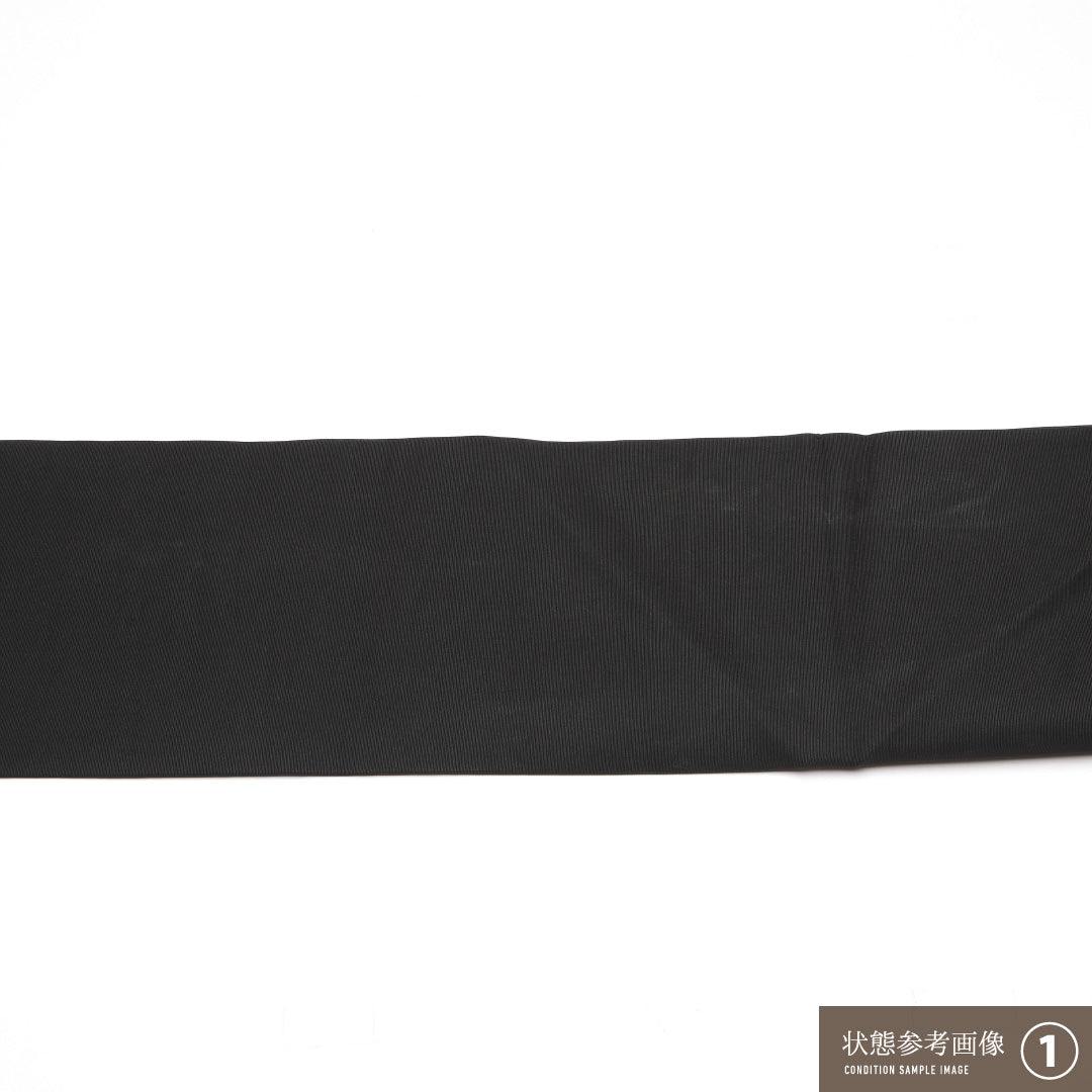 名古屋帯 帯丈378cm Aランク 名古屋仕立て ポイント柄 正絹 創作 カジュアル 黒系 1224-01632