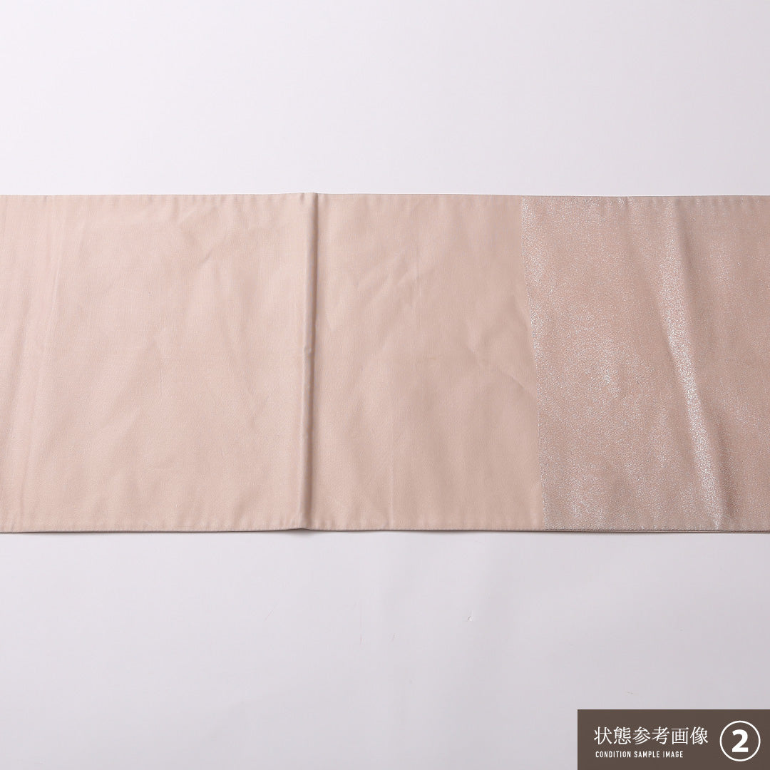 袋帯 帯丈424cm 正絹 ポイント柄 セミフォーマル 琳派 鶴 ピンク系 1243-01544