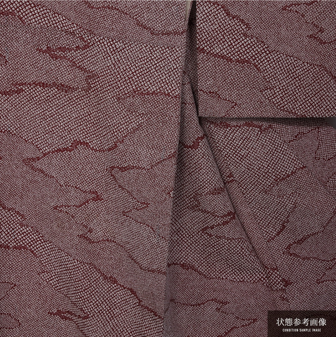 小紋 身丈151cm 裄丈63cm M 正絹 Cランク 袷 バチ衿 鹿の子柄 1215-11246