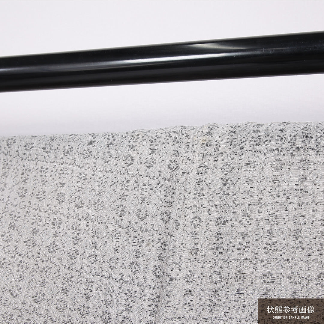 紬 身丈149cm 裄丈60.5cm XS 麻 Cランク 単衣 洗える着物 バチ衿 ちぢみ 創作 レトロ 1216-11239