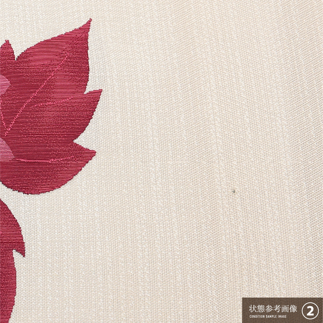 八寸名古屋帯 (夏帯) 帯丈363cm 正絹 ポイント柄 松葉仕立て 織り カジュアル 紫陽花 クリーム系 RP 1245-01960