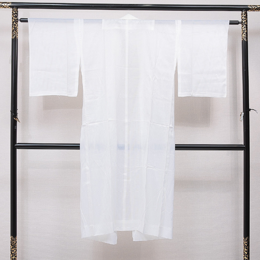 夏物 長襦袢 絽 身丈132cm 裄丈60cm 正絹 Aランク XLサイズ 無地 白系 RP 1239-15413