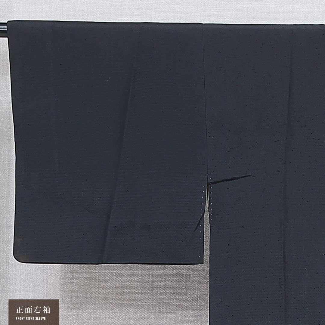 道行コート 袷 身丈87cm 裄丈64cm 正絹 Cランク セミフォーマル Mサイズ ポケットあり 無地 紺系 LP 1237-16859