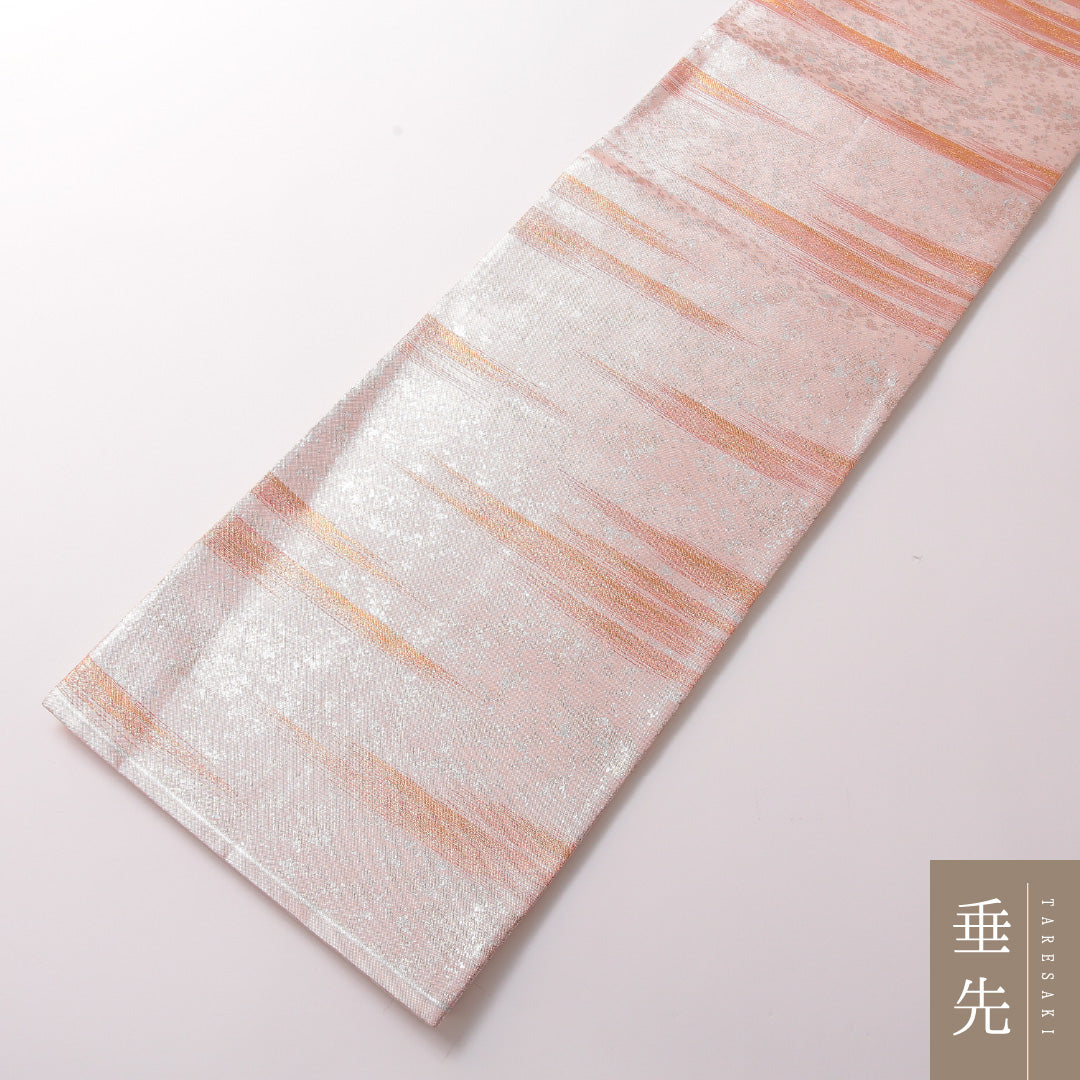 袋帯 帯丈436cm 正絹 六通 セミフォーマル 霞 ピンク系 1243-01792