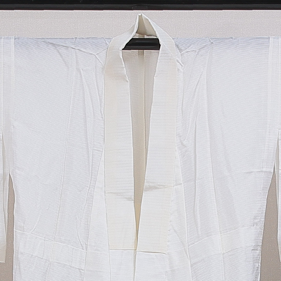 夏物 長襦袢 絽 身丈121cm 裄丈62cm 正絹 Aランク Sサイズ 無地 白系 RP 1239-16566