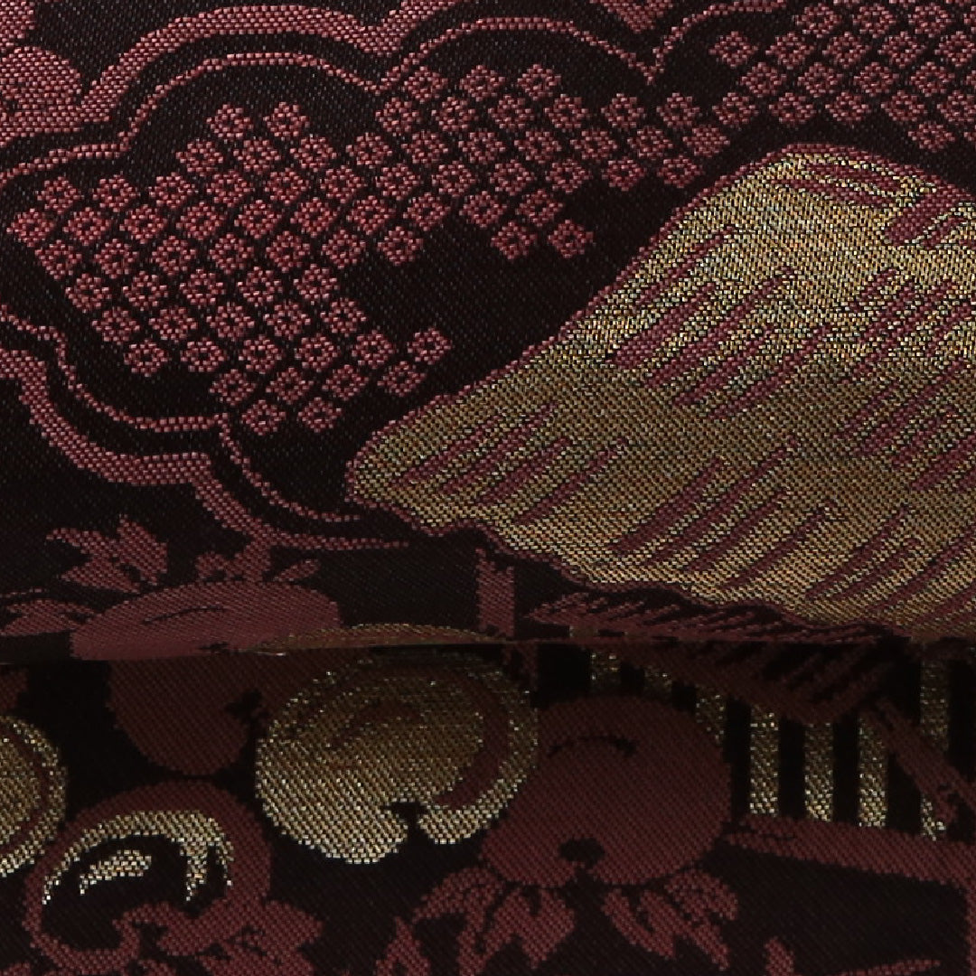 アンティーク 九寸名古屋帯 帯丈327cm セミフォーマル 名古屋仕立て 六通 Aランク 正絹 茶屋辻 松 茶系 1224-03566