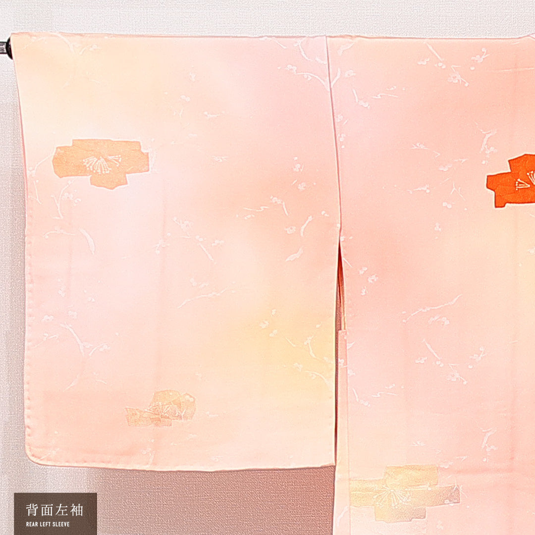 羽織 袷 身丈82cm 裄丈62cm 正絹 Cランク カジュアル Sサイズ 創作柄 ピンク系 HP 1232-15251