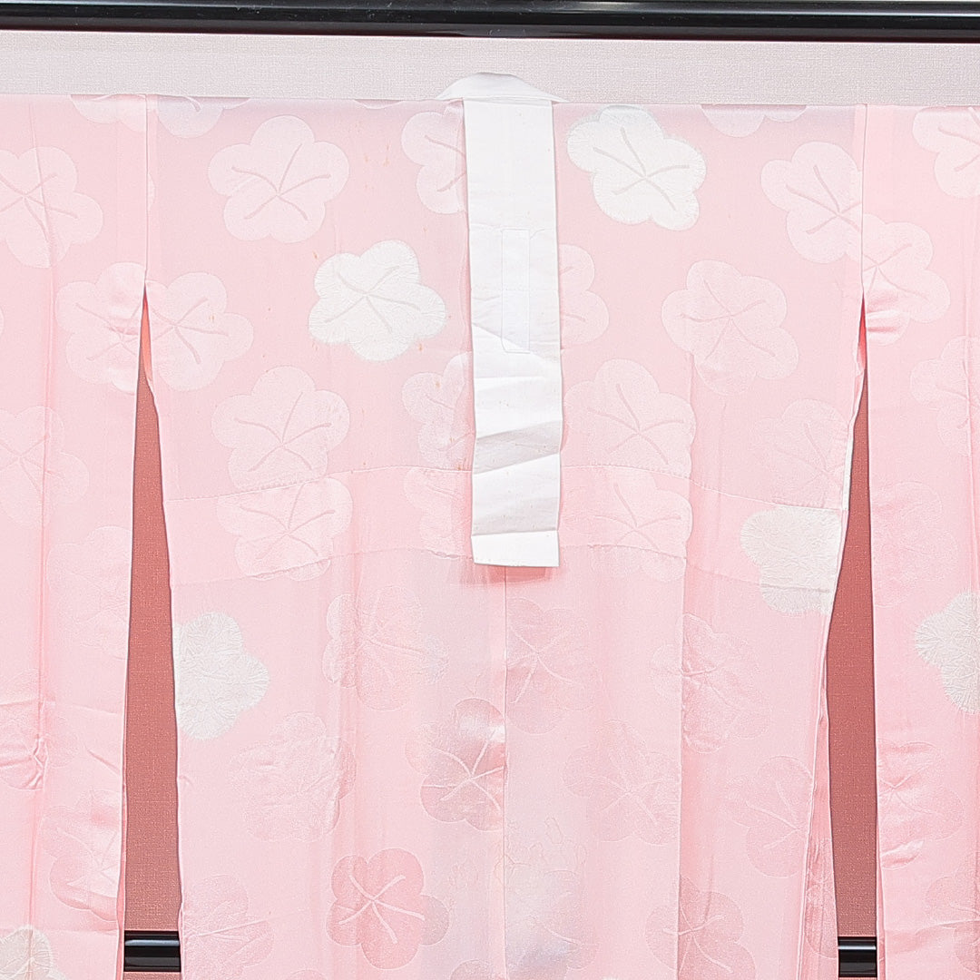 振袖用 長襦袢 袷 身丈121cm 裄丈66cm 正絹 Aランク Sサイズ 梅 ピンク系 RP 1240-15404