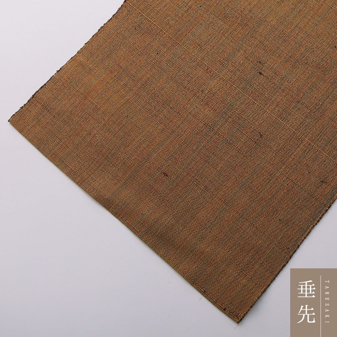 八寸名古屋帯 Sランク 帯丈344cm 正絹 ポイント柄 名古屋仕立て 帯芯なし 織り カジュアル 騎馬人物 黄系 RP 1245-03549