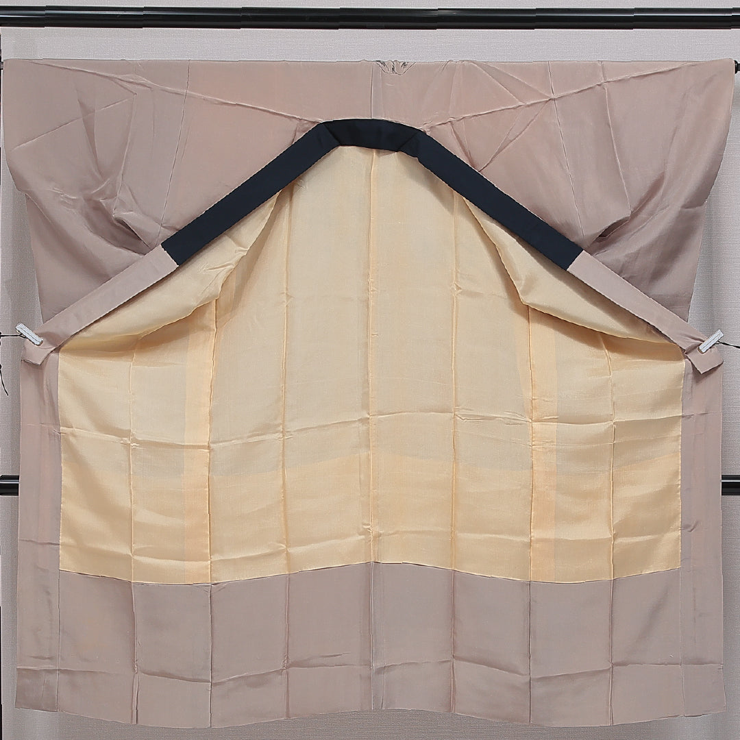 長襦袢 男性用 無双袖 身丈132cm 裄丈68cm 正絹 Aランク Sサイズ 落款 山 松 ベージュ系 RP 1241-16501