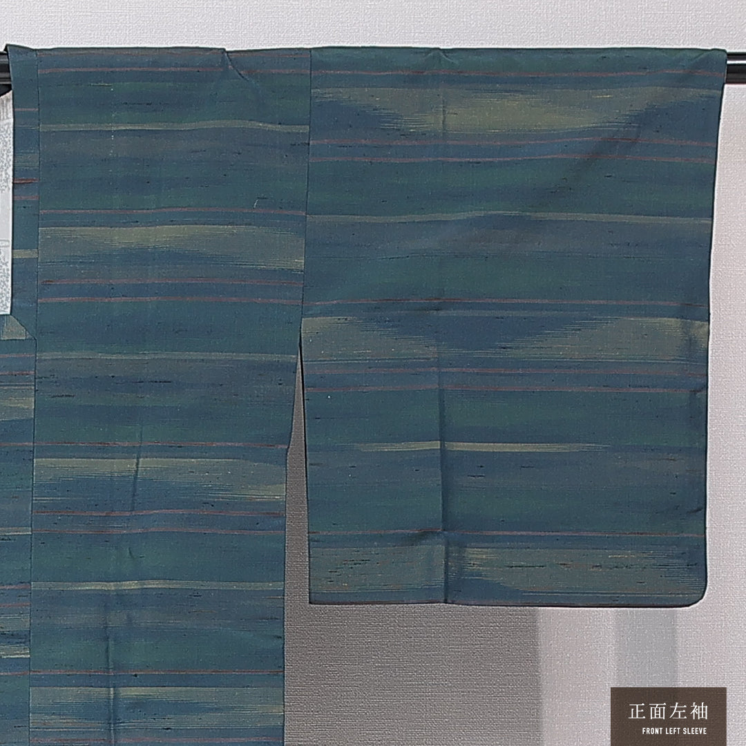 道行コート 袷 身丈83cm 裄丈64cm 正絹 Sランク セミフォーマル Mサイズ 抽象柄 緑系 RP 1237-16790