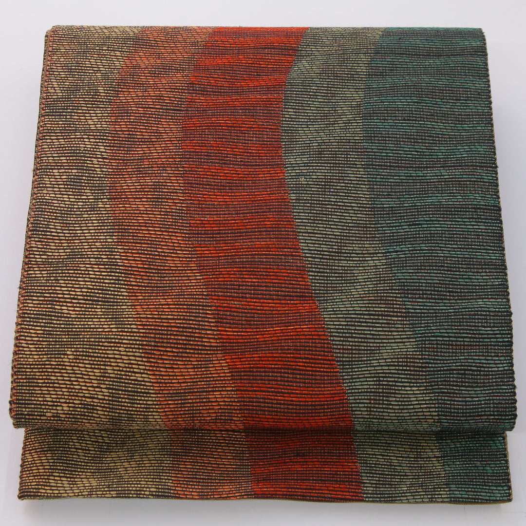 袋帯 帯丈440cm インフォーマル 六通 Sランク 正絹 創作柄 多色系 1223-02335