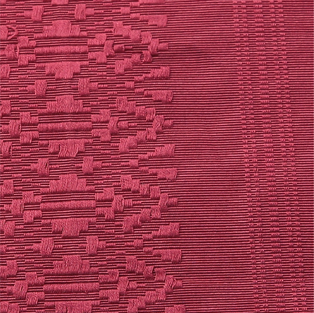 八寸名古屋帯 帯丈350cm セミフォーマル 開き仕立て 全通 帯芯なし Sランク 正絹 献上柄 紫系 赤系 1224-03496