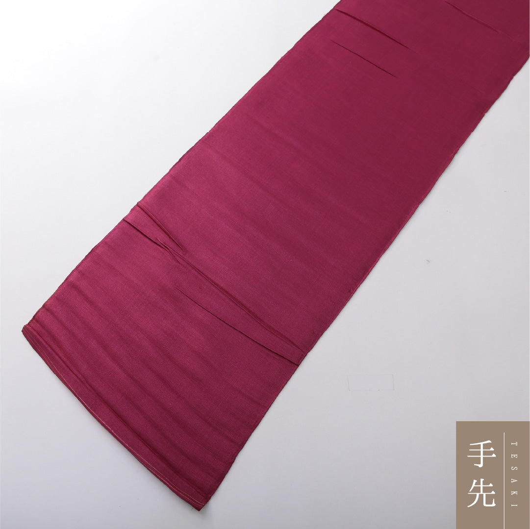 アンティーク 九寸名古屋帯 帯丈352cm 開き仕立て ポイント柄 Cランク 正絹 菊 紫系 赤系 1224-03812