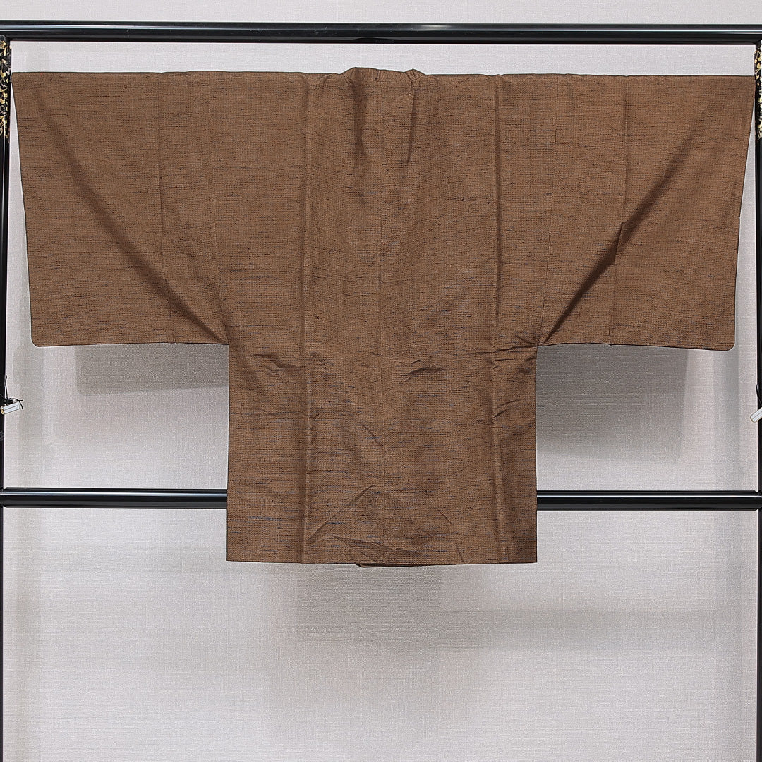 羽織 男性用 袷 身丈91cm 裄丈69cm 正絹 Sランク カジュアル Mサイズ 抽象柄 茶系 RP 1235-15433