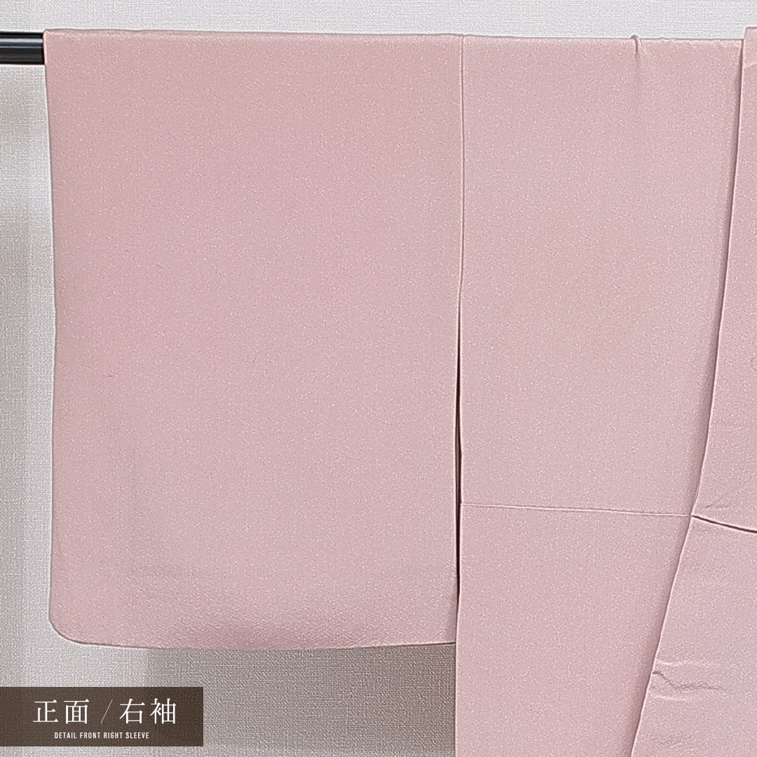 訪問着 袷 身丈161cm 裄丈64cm 正絹 Cランク セミフォーマル 広衿 Lサイズ ぼかし 茶屋辻 古典的 しとやか ピンク系 RP 1217-16045