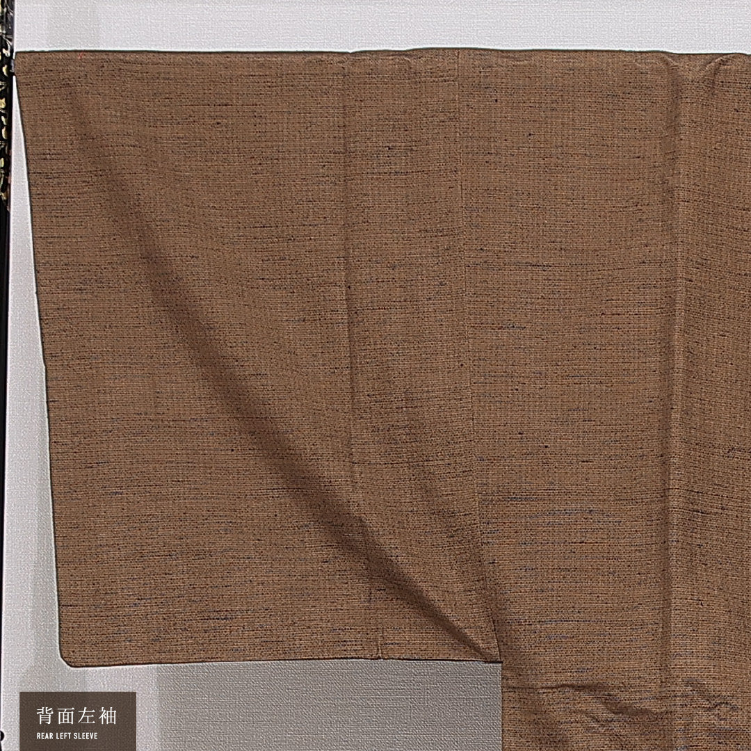 羽織 男性用 袷 身丈91cm 裄丈69cm 正絹 Sランク カジュアル Mサイズ 抽象柄 茶系 RP 1235-15433