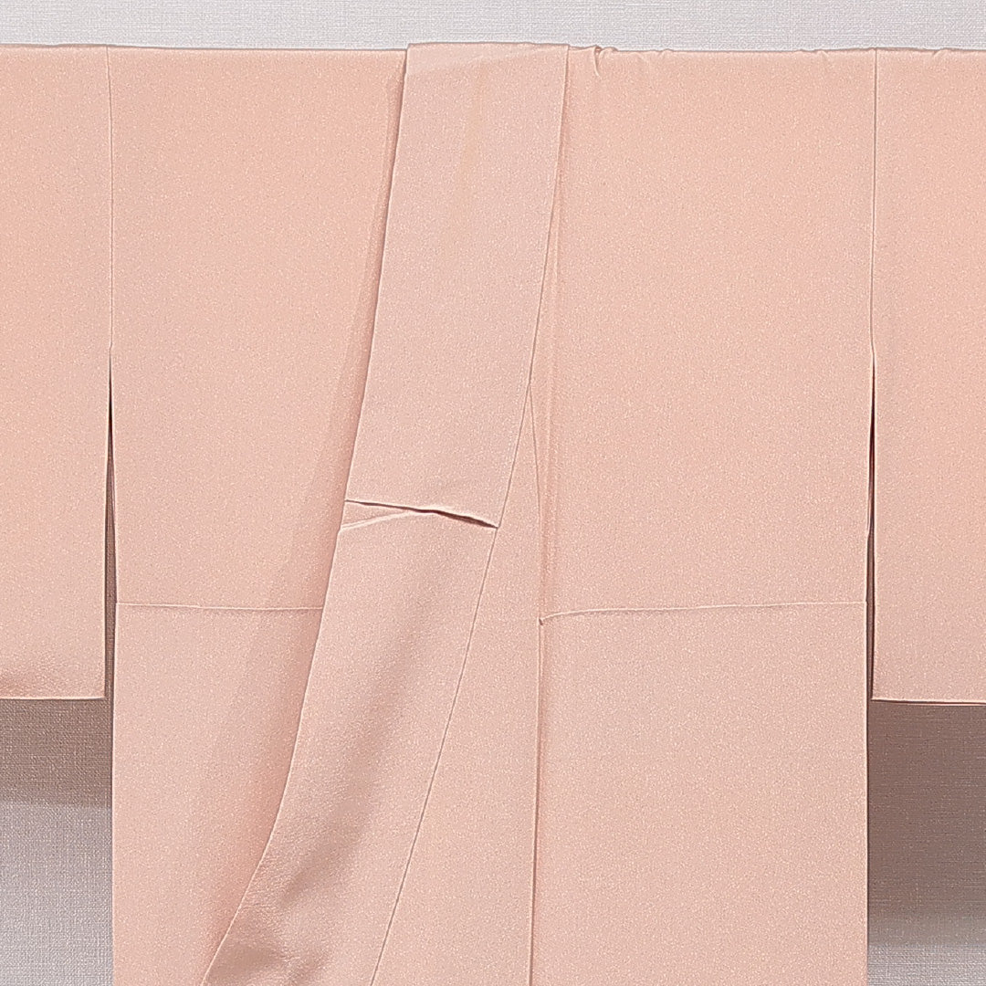 訪問着 袷 身丈155cm 裄丈60cm 正絹 Aランク Mサイズ 広衿 一つ紋(蔦) セミフォーマル 鶴 梅 落款 ピンク系 1212-15489