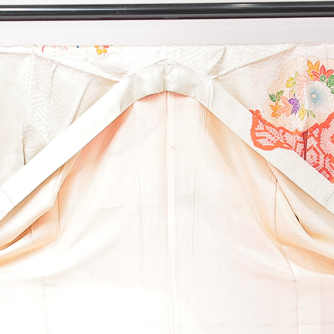 振袖 袷 身丈154cm 裄丈63cm フォーマル Cランク Sサイズ 正絹 広衿 牡丹 金駒刺繍 1213-F0701