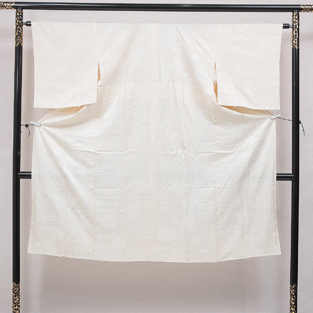 長襦袢 無双袖 身丈129cm 裄丈62cm 正絹 Cランク Lサイズ 流水 クリーム系 HP 1239-16676