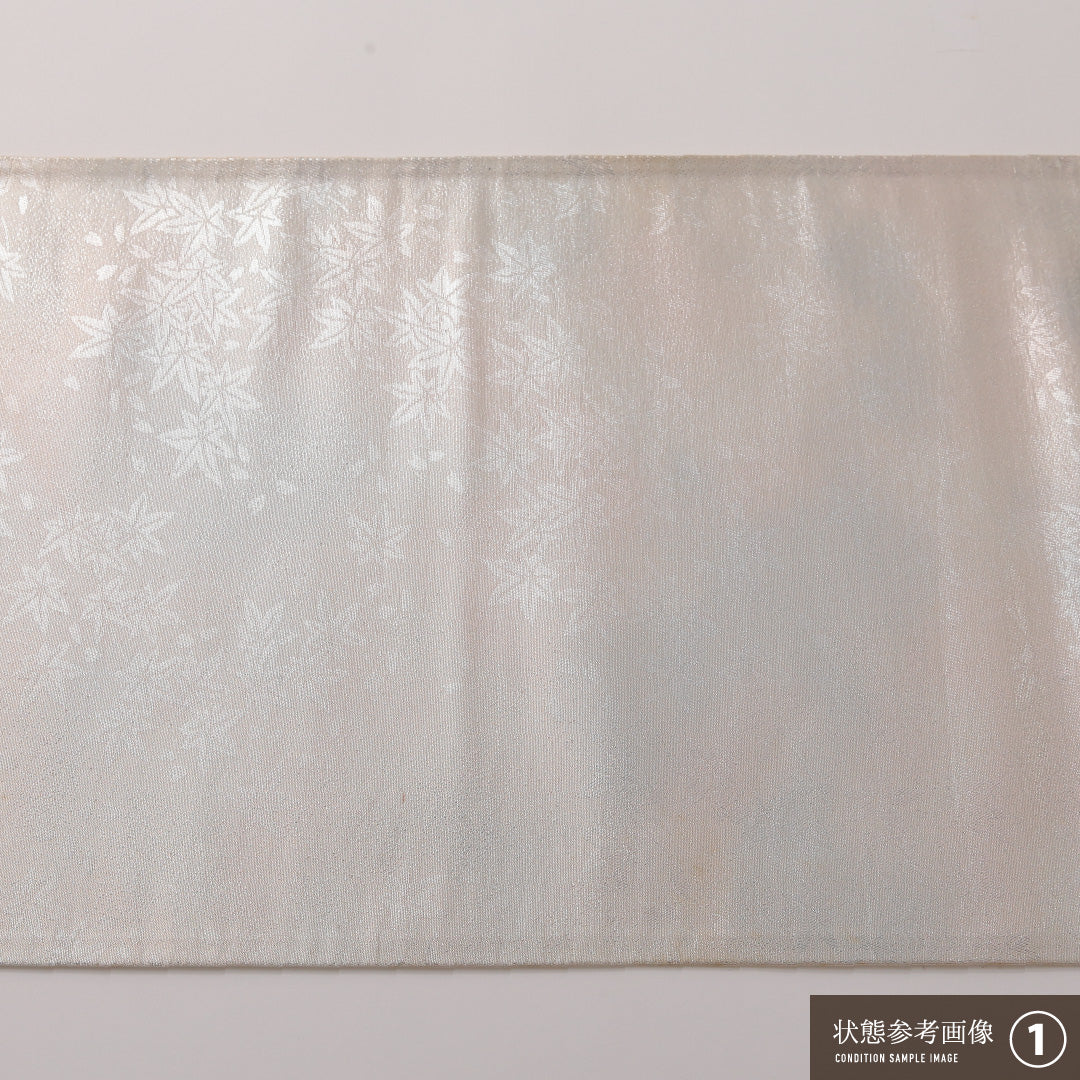 袋帯 帯丈422cm 正絹 ポイント柄 セミフォーマル 童 落款 銀系 ピンク系 1243-01877