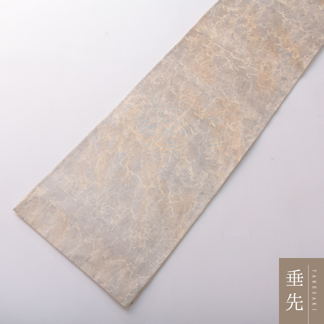 袋帯 帯丈432cm フォーマル ポイント柄 Aランク 正絹 刺繍 御所解 クリーム系 1223-02063