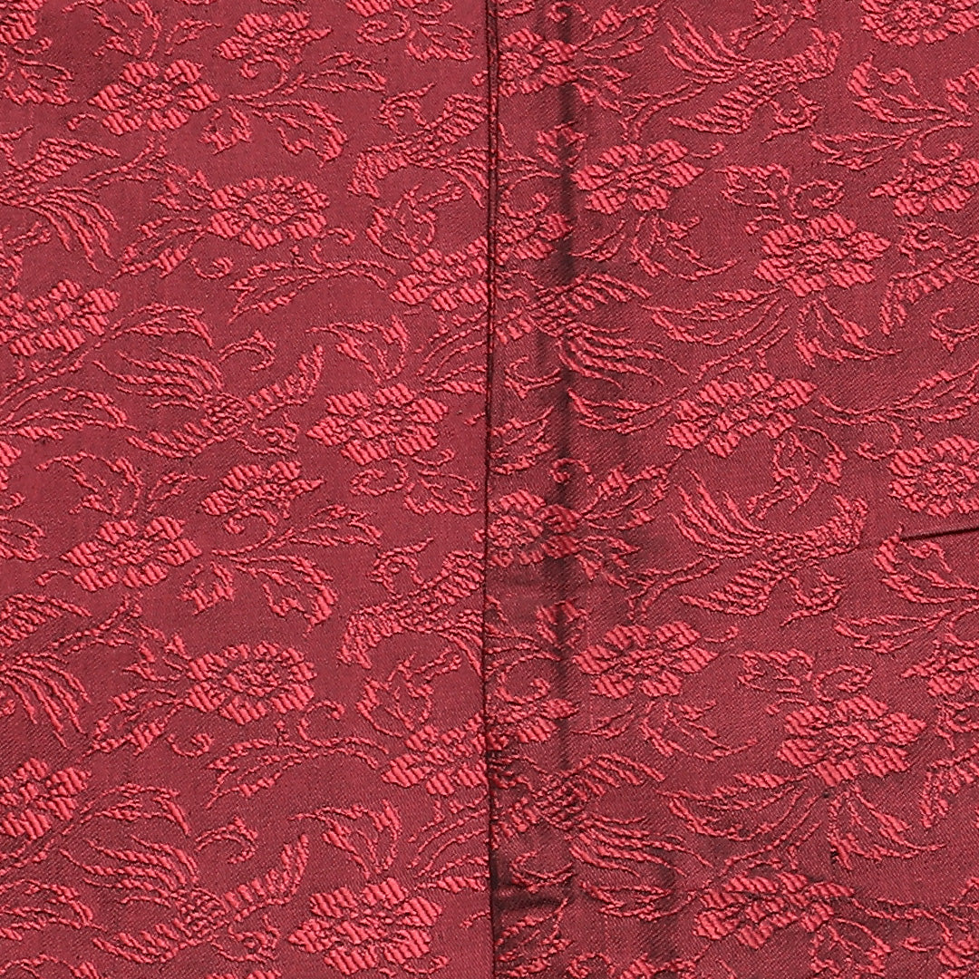 アンティーク 半幅帯 帯丈320cm 小袋帯 全通 帯芯なし Aランク 正絹 花喰鳥 牡丹 赤系 1225-00627