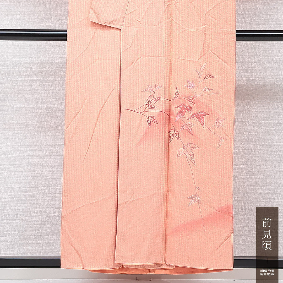 付下げ 袷 身丈153cm 裄丈63cm 正絹 Aランク インフォーマル 広衿 Sサイズ 花柄 ベージュ系 HP 1218-15333
